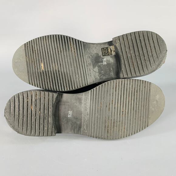 APERLAI Size 7.5 Black Silver Studded Patent Leather Fringed Moccasin Flats - Picture 6 of 14